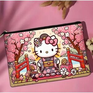 Hello Kitty Japan Style kimono scene‎ Blossoms Cute Makeup Bag - New